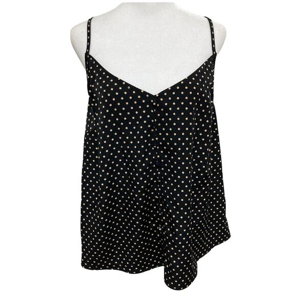 nwt Sanctuary Polka-dot Camisole Tank Top Black size 1X New - Picture 1 of 7